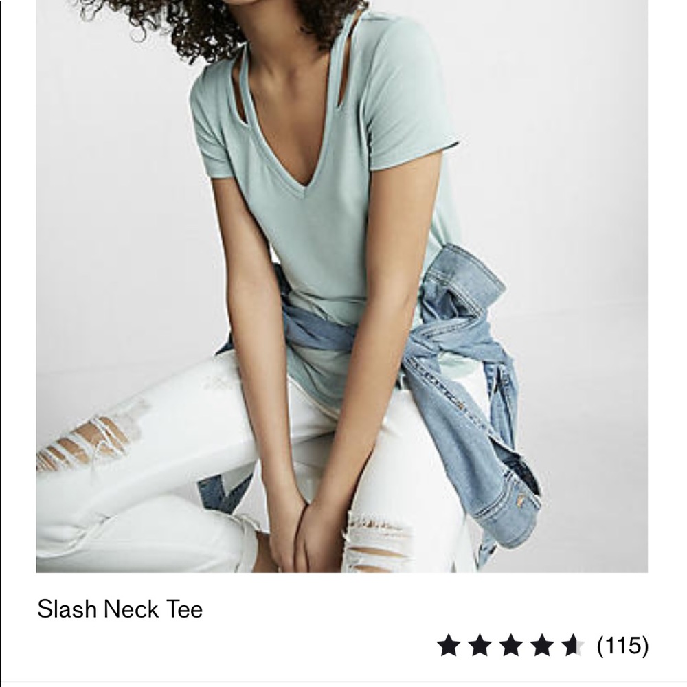 Express slash neck tee